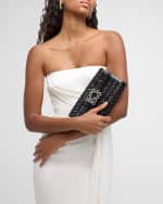 Image 2 of 6: Roger Vivier Flower Buckle Sequined Clutch Bag