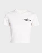 Image 1 of 6: Amiri Amiri Spirit Embroidered Crop Baby T-Shirt