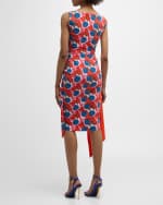 Image 5 of 6: Chiara Boni La Petite Robe Pleated Floral-Print Bodycon Dress