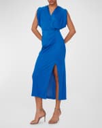 Image 2 of 5: Diane von Furstenberg Williams Pleated Jersey Midi Dress