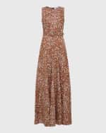 Image 1 of 5: Diane von Furstenberg Elliot Abstract-Print Cotton-Linen Maxi Dress