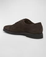 Image 3 of 6: TOM FORD Men's Suede Rubber-Sole Derby Shoes