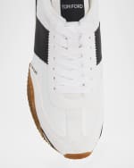 Image 4 of 6: TOM FORD Men's James Nylon and Suede Sneakers
