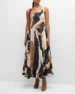 Image 2 of 6: SIMKHAI Paola Printed Midi Dress