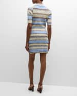 Image 3 of 6: SIMKHAI Solana Stripe Knit Polo Mini Dress