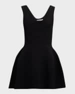Image 1 of 6: SIMKHAI Larina Scoop-Neck Sleeveless Fit & Flare Mini Dress