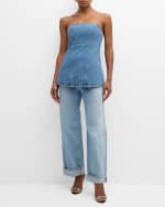 Image 5 of 6: SER.O.YA Christyl Denim Bustier Top