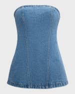 Image 1 of 6: SER.O.YA Christyl Denim Bustier Top