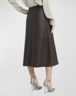 Image 4 of 6: Giorgio Armani Zip-Up Leather Maxi Skirt