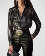 Image 3 of 5: Ralph Lauren Collection Adrien Foil Button Down Shirt