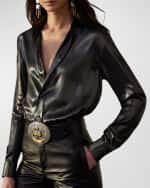 Image 5 of 5: Ralph Lauren Collection Adrien Foil Button Down Shirt