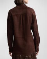 Image 4 of 5: Ralph Lauren Collection Tyler Suede Button-Front Shirt