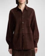 Image 3 of 5: Ralph Lauren Collection Tyler Suede Button-Front Shirt