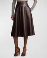 Image 2 of 5: Ralph Lauren Collection Millie Circle-Cut Soft Leather Skirt