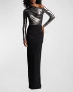 Image 2 of 5: Ralph Lauren Collection Off-Shoulder Laminated Jersey Top