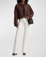 Image 4 of 5: Ralph Lauren Collection Kaida Mid-Rise White Denim Bootcut Jeans