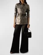 Image 2 of 5: Ralph Lauren Collection Metallic Denim Safari Jacket