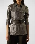 Image 3 of 5: Ralph Lauren Collection Metallic Denim Safari Jacket