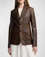 Image 3 of 6: Ralph Lauren Collection Tomasso Distressed Leather Jacket