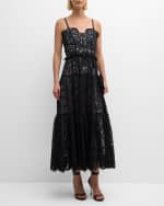 Image 5 of 6: Cinq a Sept Lana Tiered Lace Sweetheart Midi Dress