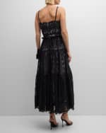 Image 4 of 6: Cinq a Sept Lana Tiered Lace Sweetheart Midi Dress
