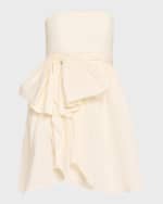 Image 1 of 6: Cinq a Sept Liv Strapless Bow-Waist Mini Dress