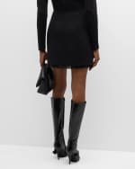 Image 4 of 6: Cinq a Sept Kimmie Embellished Fringe Cotton Bouclé Mini Skirt