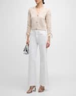 Image 5 of 6: Cinq a Sept Brie Embroidered Crystal-Embellished Crop Cardigan