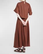 Image 3 of 6: Loro Piana Sabina Antigua Pleated Midi Skirt