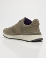 Image 3 of 6: Ralph Lauren Purple Label Men's Ethan II Calf Suede Low-Top Sneakers