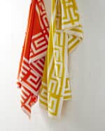 Image 1 of 2: Kassatex Greek Key Frame Beach Towel