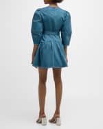 Image 3 of 6: Cinq a Sept Siene Belted V-Neck Mini Dress