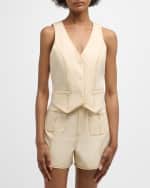 Image 3 of 7: Cinq a Sept Lio Button-Front Vest