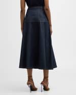 Image 4 of 6: Cinq a Sept Veena Denim Midi Skirt