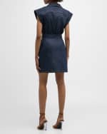 Image 3 of 6: Cinq a Sept Tena Belted Denim Shirtdress