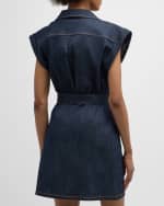 Image 4 of 6: Cinq a Sept Tena Belted Denim Shirtdress