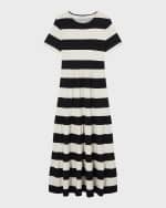 Image 1 of 4: LK Bennett Leigh Striped Cotton Jersey Maxi Dress