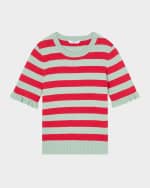 Image 1 of 3: LK Bennett Bells Striped Crewneck Knit Top