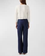 Image 3 of 3: LK Bennett Maria Beaded Textured Cotton Cardigan