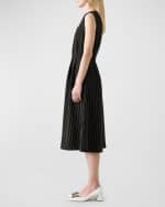 Image 4 of 5: LK Bennett Ellis Sleeveless Striped Midi Dress