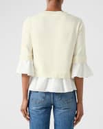 Image 4 of 5: LK Bennett Maisie Ruffle-Trim Crewneck Jumper