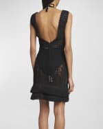 Image 4 of 6: Givenchy Fringed Crochet Knit Sleeveless Mini Dress