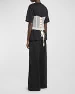 Image 4 of 6: Simone Rocha Boxy T-Shirt with Corset Panel