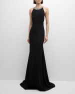 Image 2 of 6: Naeem Khan Crystal Embellished Back Sleeveless Gown