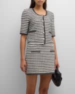 Image 1 of 7: Misook Heritage Chain-Trim Recycled Tweed Knit Jacket