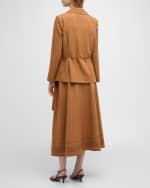 Image 4 of 7: Misook Floral-Embroidered Tailored Twill Jacket