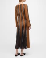 Image 4 of 6: Misook Crochet-Trim Knit Godet Midi Dress