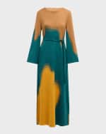 Image 1 of 6: Misook Abstract Jacquard Knit Maxi Dress