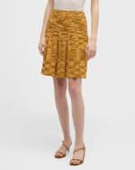 Image 2 of 6: Misook Pleated A-Line Tweed Knit Mini Skirt