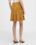 Image 4 of 6: Misook Pleated A-Line Tweed Knit Mini Skirt
